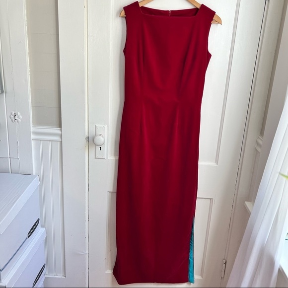 Eddy George Vintage Red Velvet Sheath Dress - Picture 2 of 16